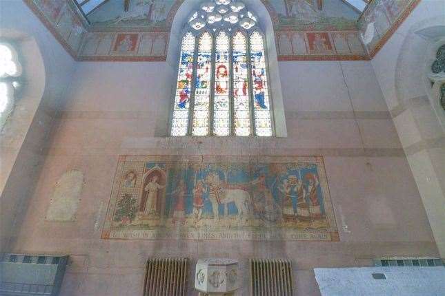 Historical features such as the stained glass windows are being retained. Picture: Zoopla / Cooke & Co