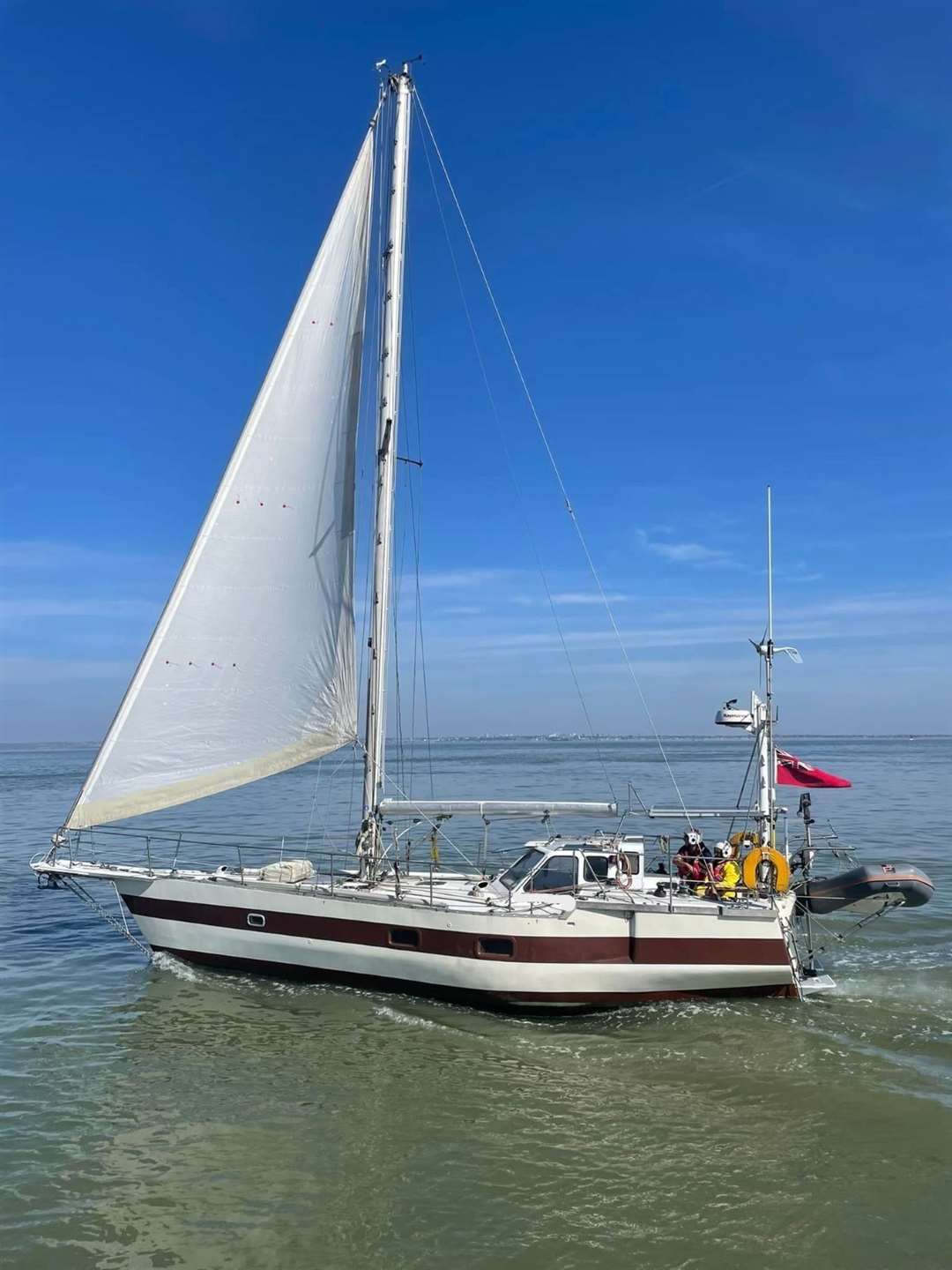 Broken down yacht at Red Sands forts saved by Sheerness RNLI crew. Picture: RNLI