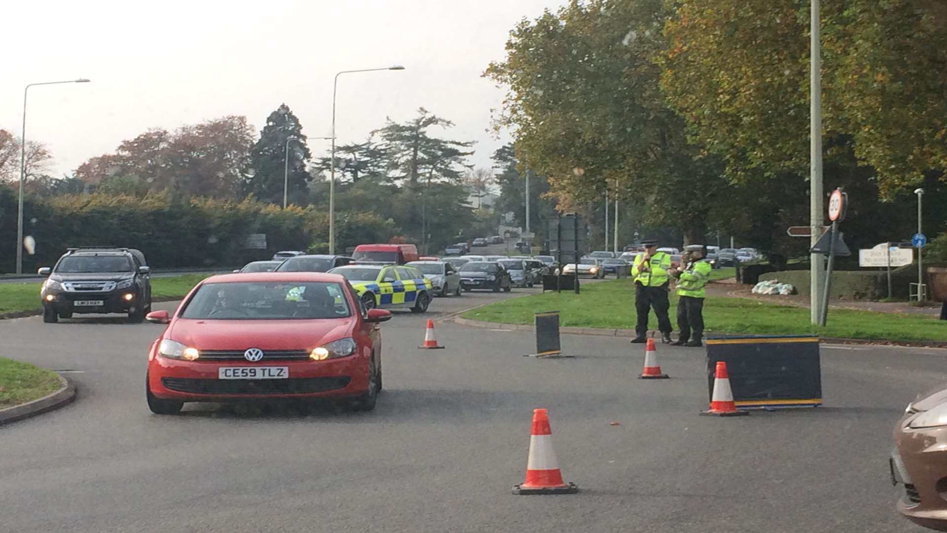 London Road was blocked by police