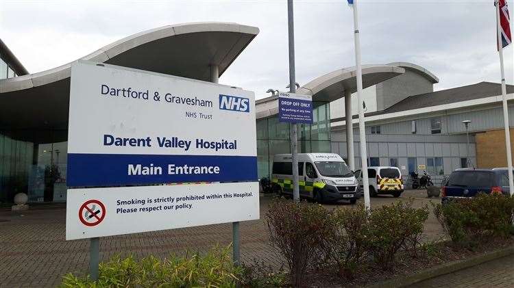 An incident has blocked the road near Darent Valley Hospital in Dartford