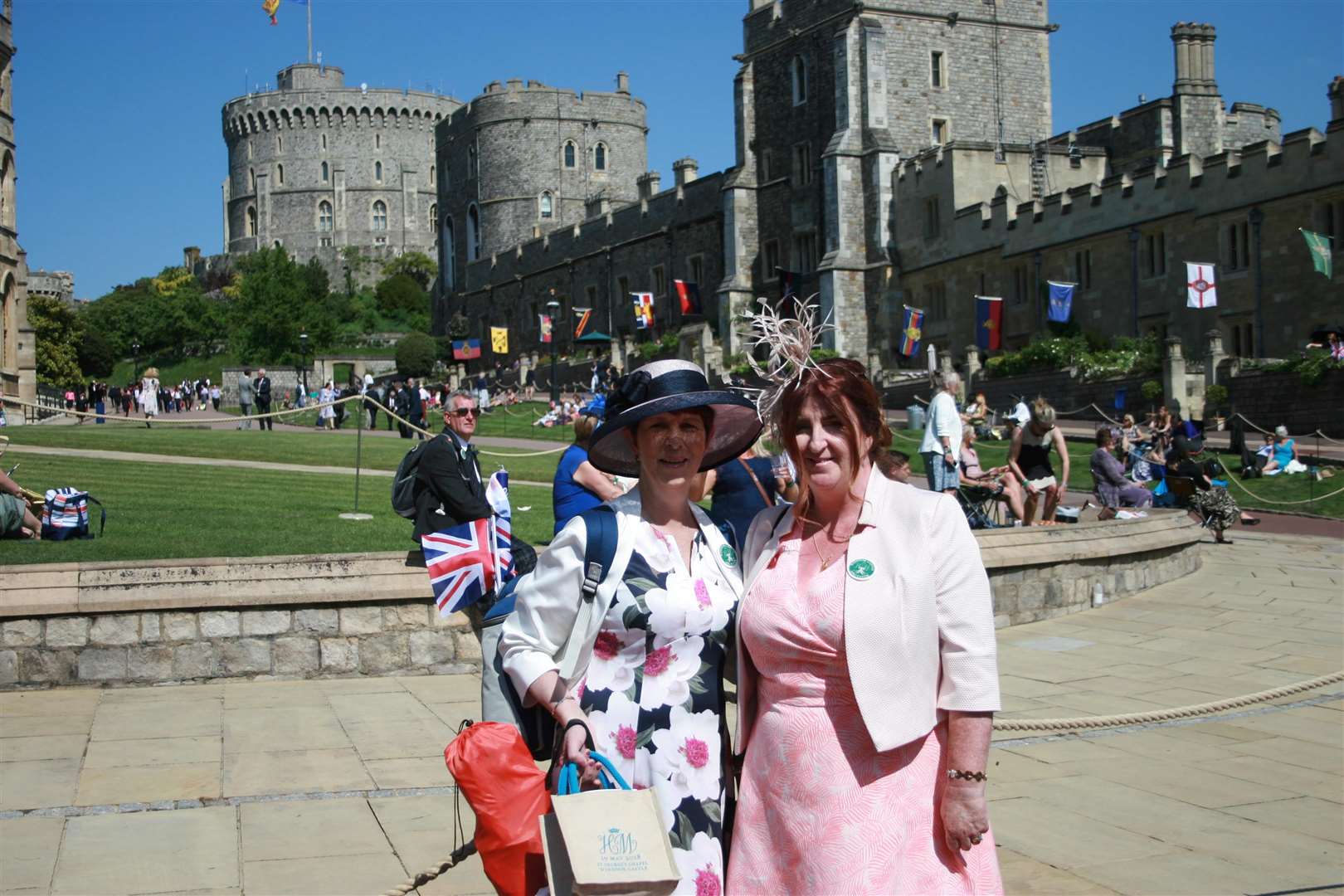 ellenor's head of development Tricia Wilcocks and training facilitator Sue Marshall at the royal wedding