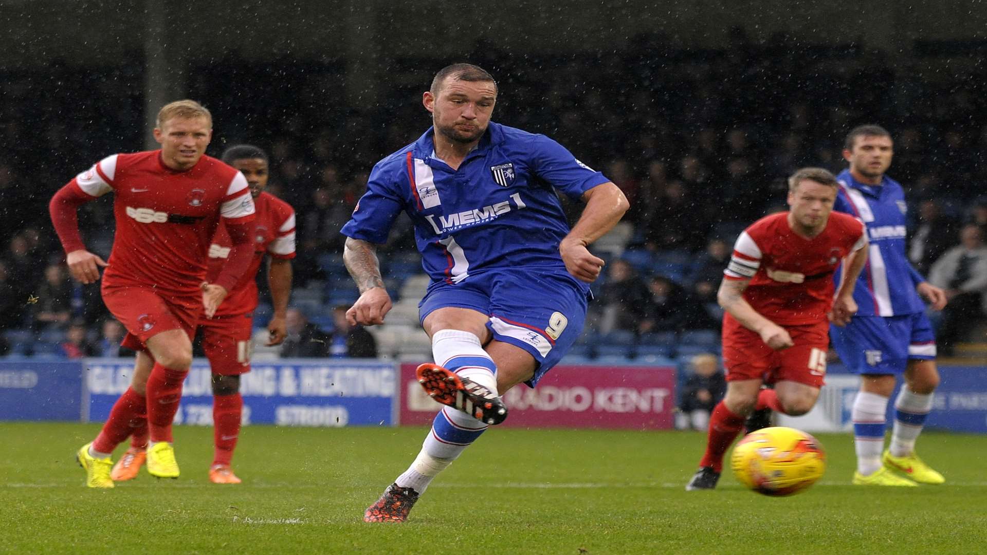 Danny Kedwell missed from the penalty spot against Leyton Orient. Picture: Barry Goodwin