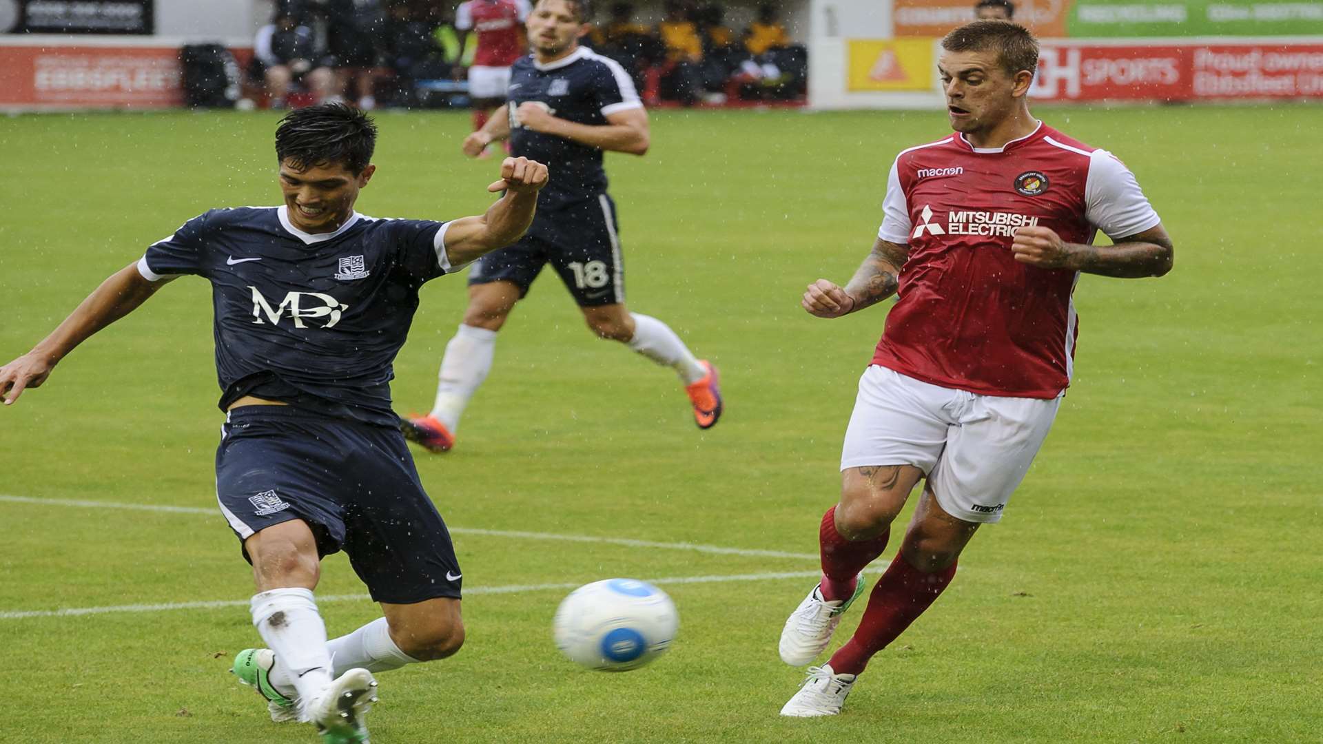 Sam Magri in action for Ebbsfleet against Southend Picture: Andy Payton