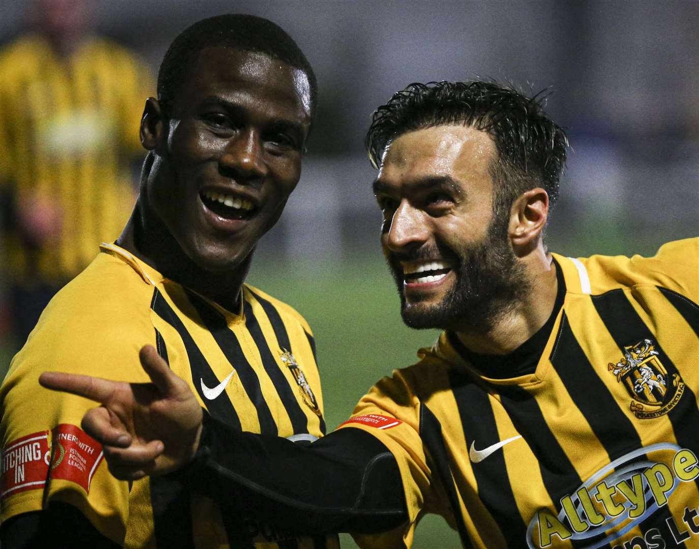 Kieron McCann and Ade Yusuff celebrate. Picture: Thomas West