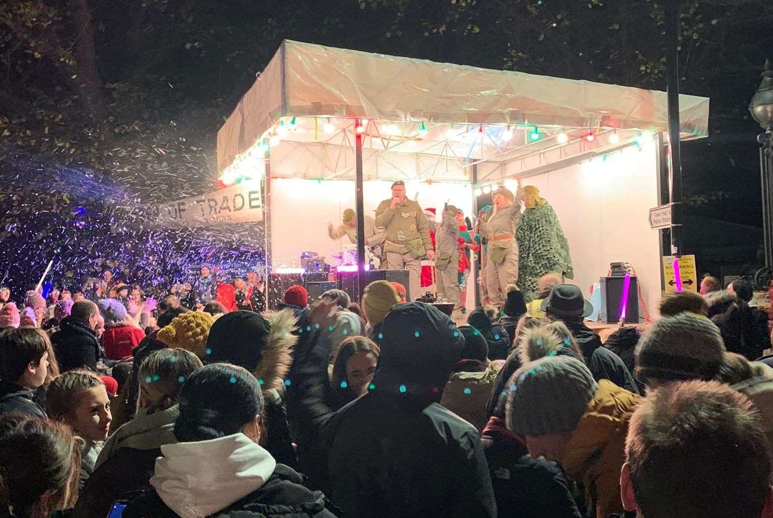 Organisers say a record crowd turned out for this year's light switch on in Deal