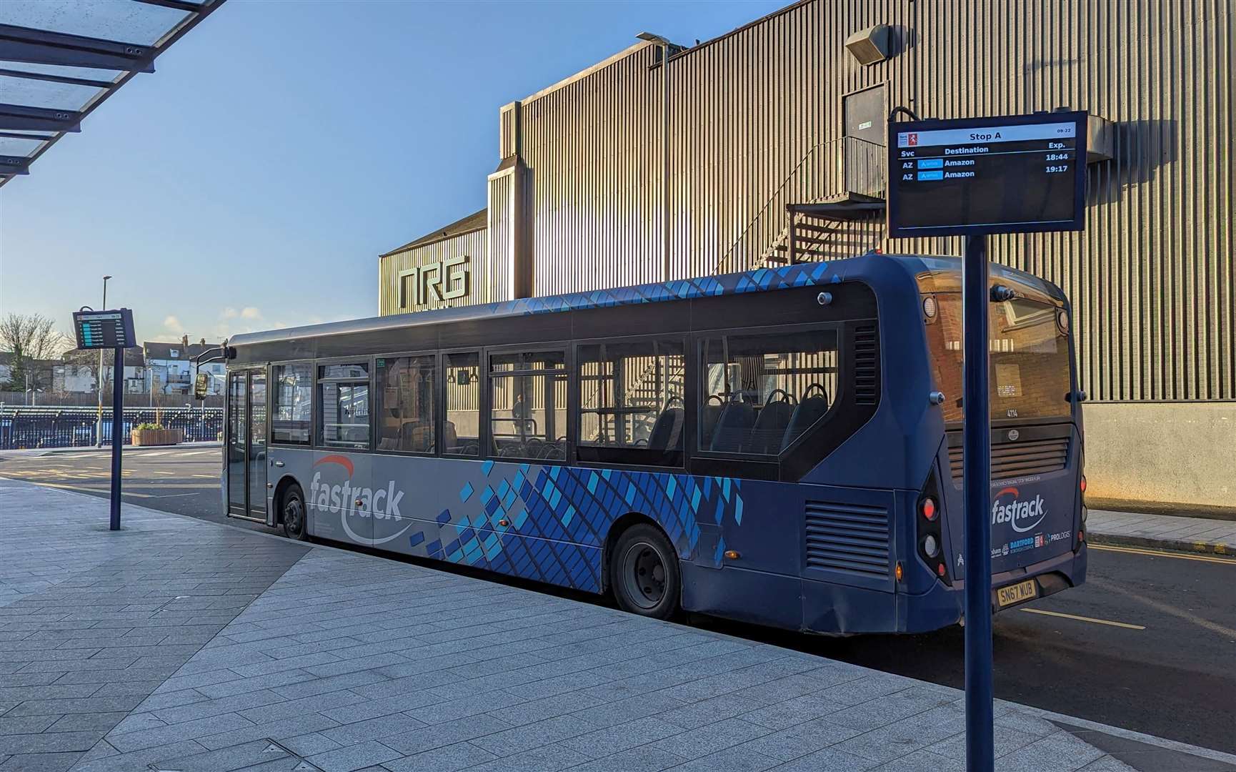 Arriving into Gravesend on the Fastrack bus from Dartford