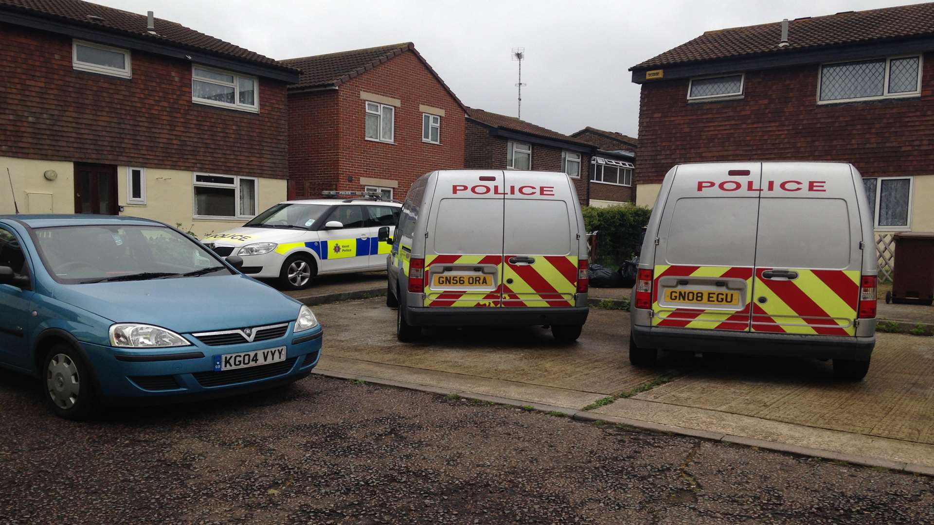 Kincross Close, Chatham, where a Mr Berry's body was found in a flat on Sunday, July 12.