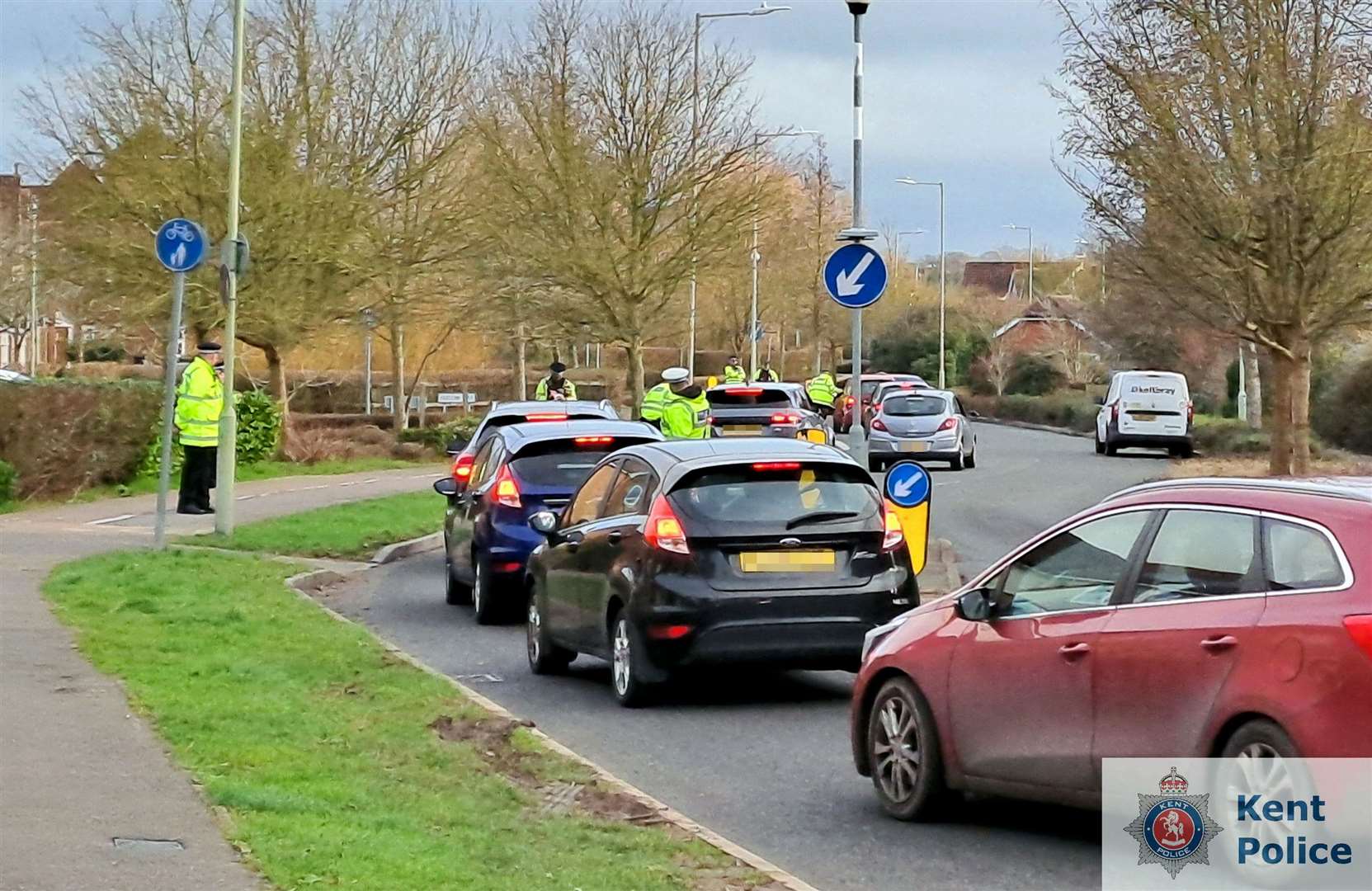 Officers had been carrying out speed checks in Coulter Road, Ashford. Picture: Kent Police