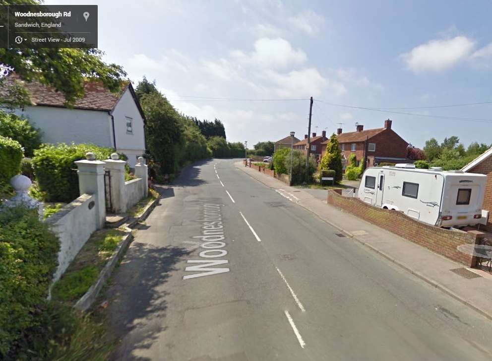 Woodnesborough Road in Sandwich where a caravan was stolen