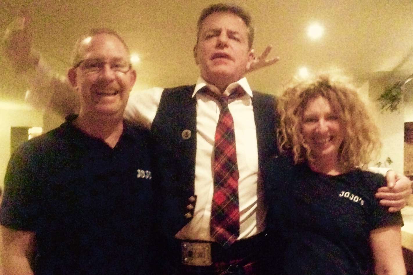 Left to right: Joe Billington, Suggs and Nikki Billington