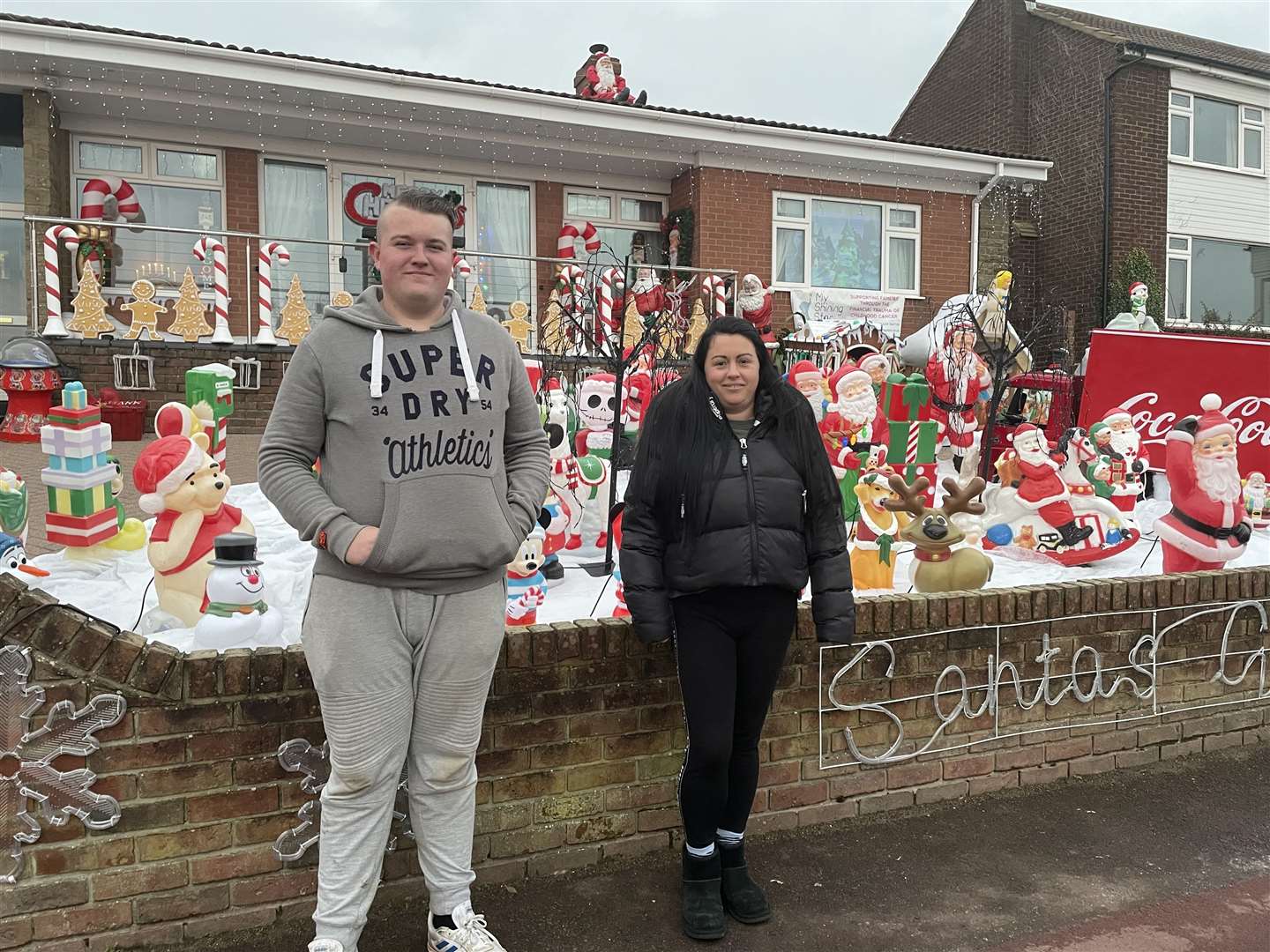 From left: Luke Palmer and Zoe Murphy with their display