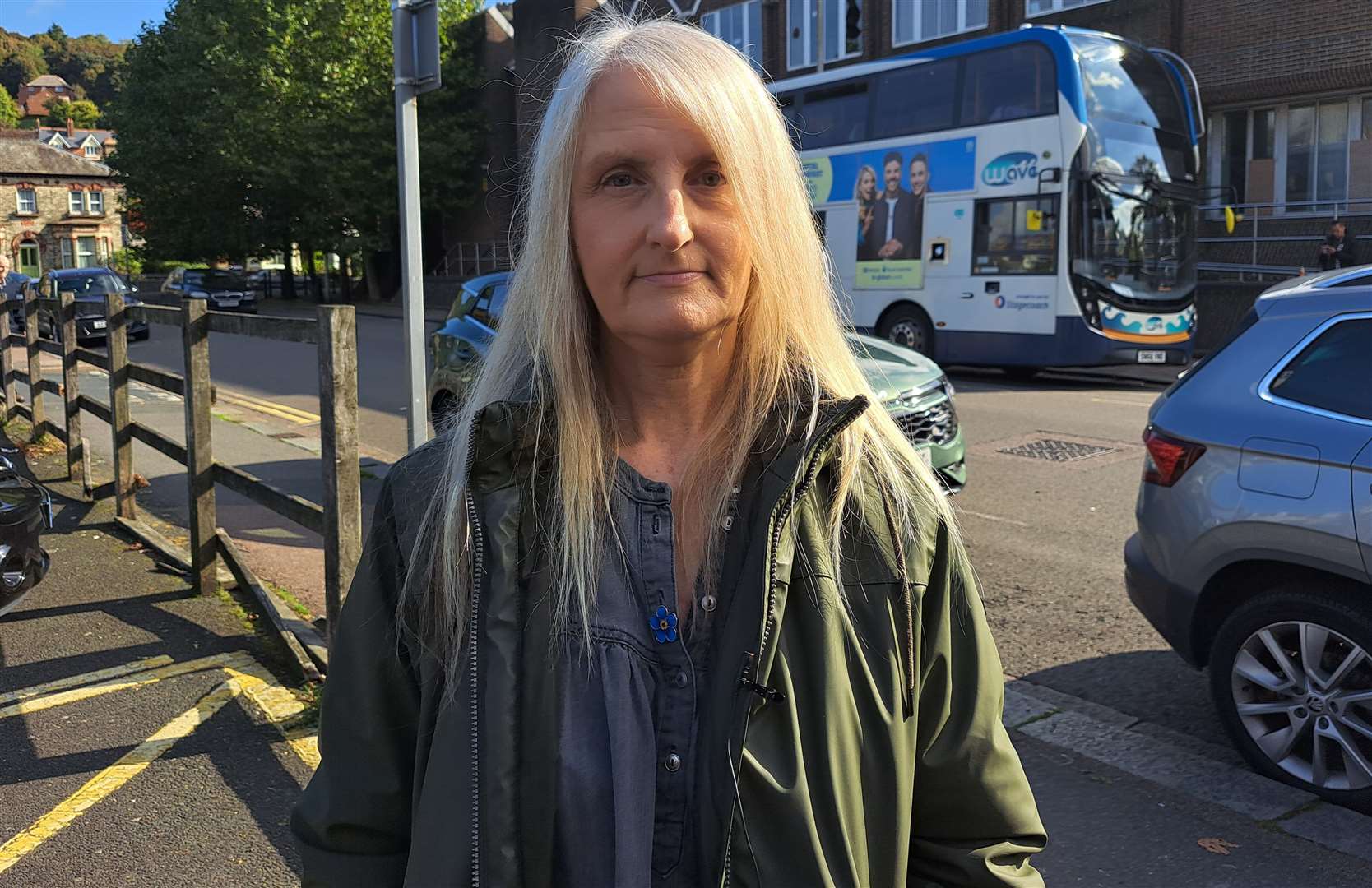 Lesley Neil in Pencester Road, Dover, organiser of the petition against the Fastrack contraflow