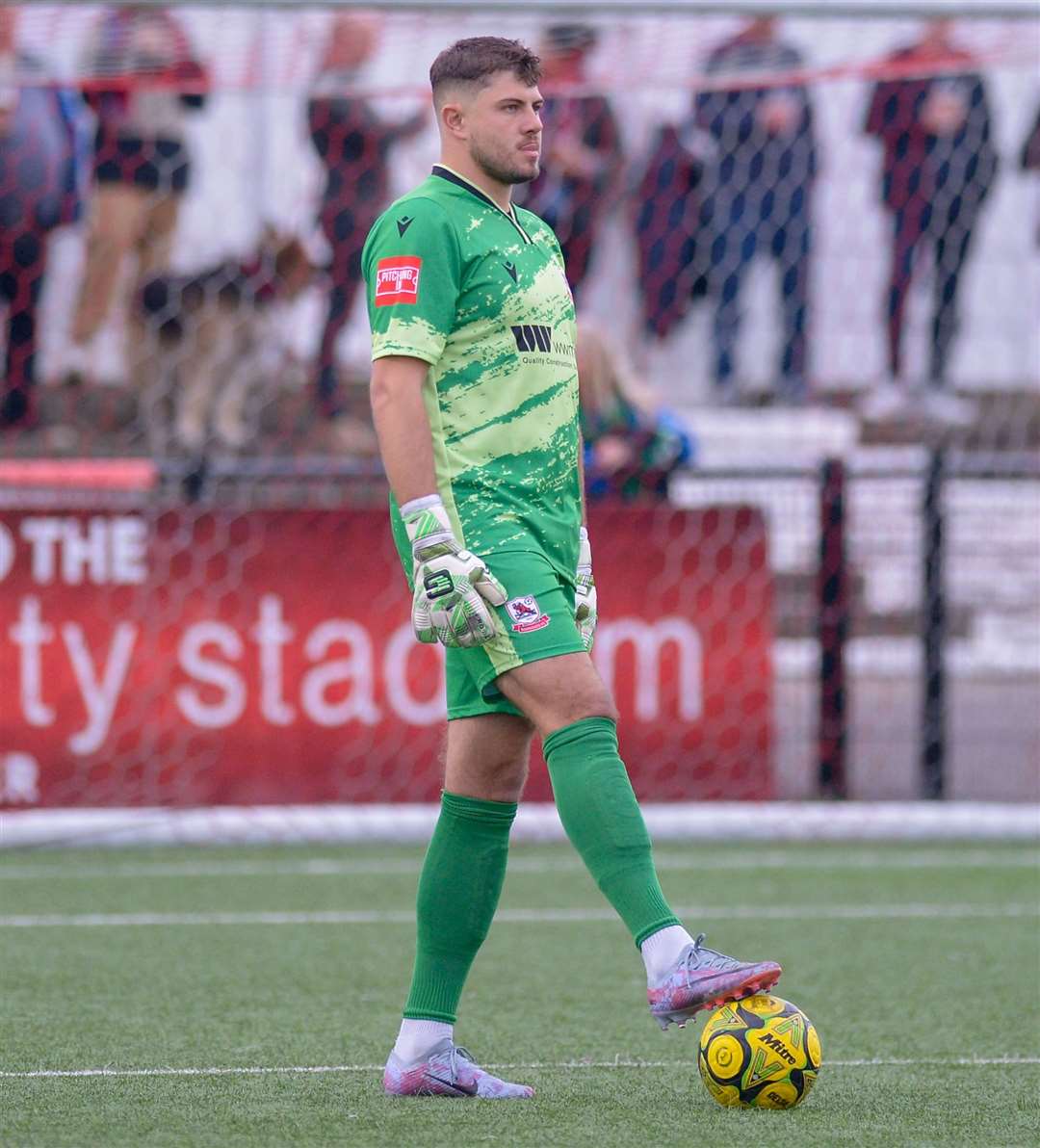 Tom Hadler - his Ramsgate return led to their first clean sheet in a month during their 3-0 home weekend victory against Herne Bay. Picture: Stuart Watson