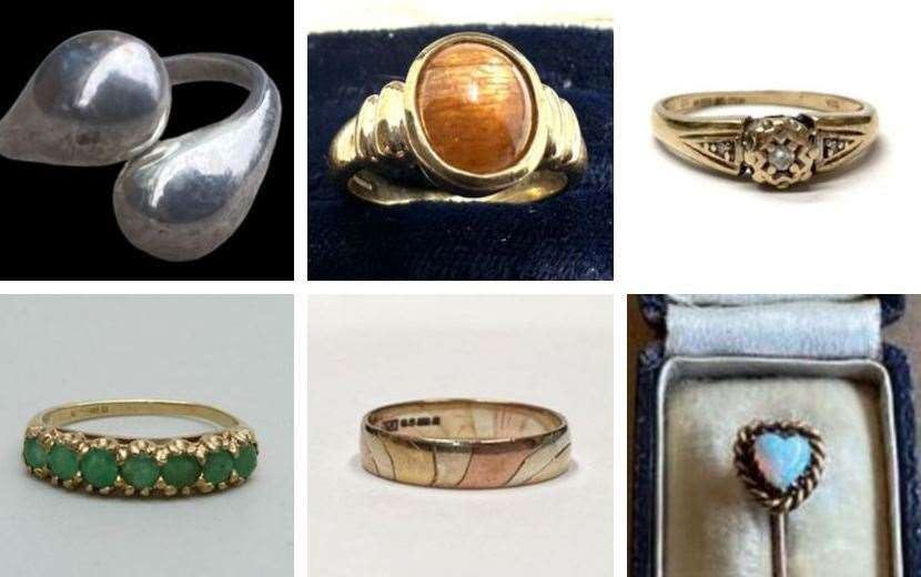 Several rings were stolen from an antique shop in London Road, Teynham, near Sittingbourne. Picture: Kent Police