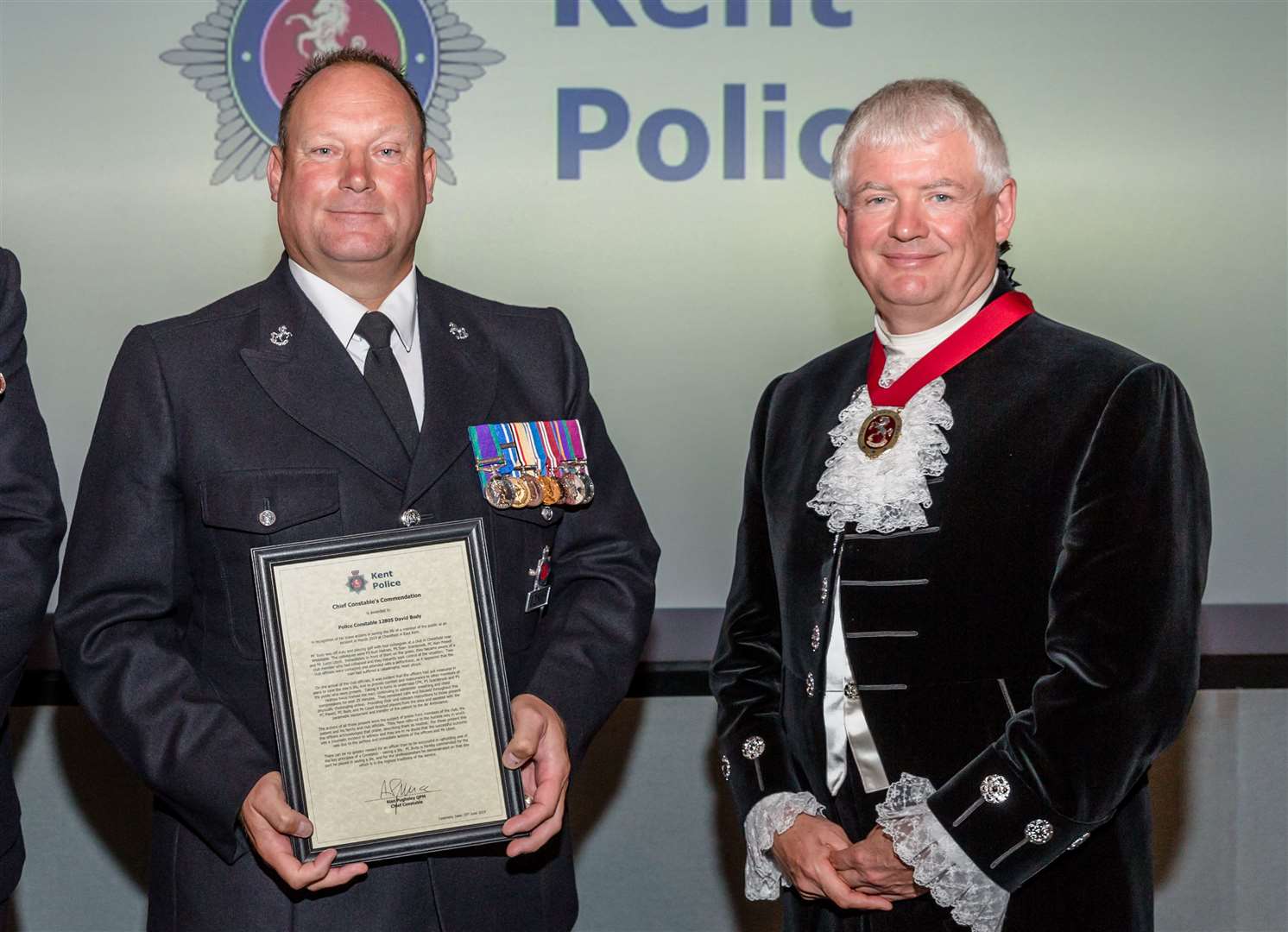 PC Body with Paul Barrett, High Sheriff of Kent. Pic: Alexa Kelly Photography