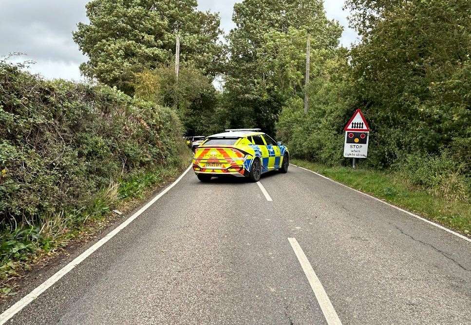 A train crashed into a broken-down car at Grove Ferry level crossing near Canterbury