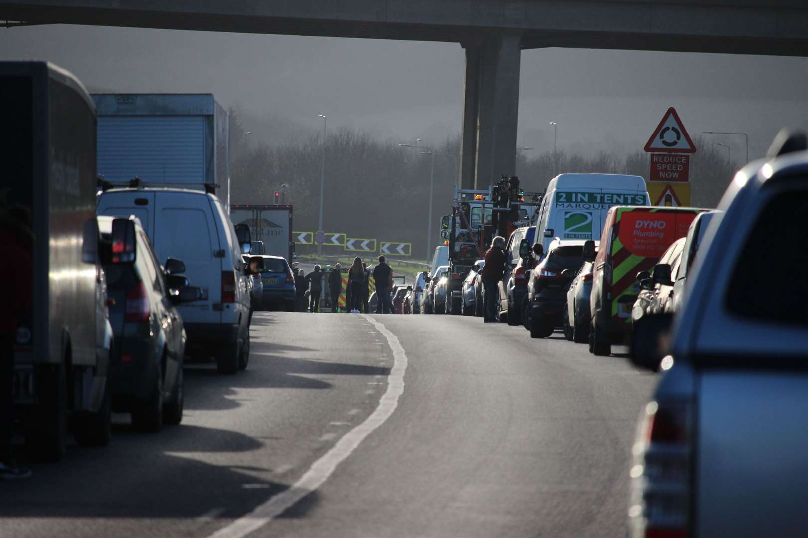 A two-vehicle crash on the A249 is causing delays. Stock image