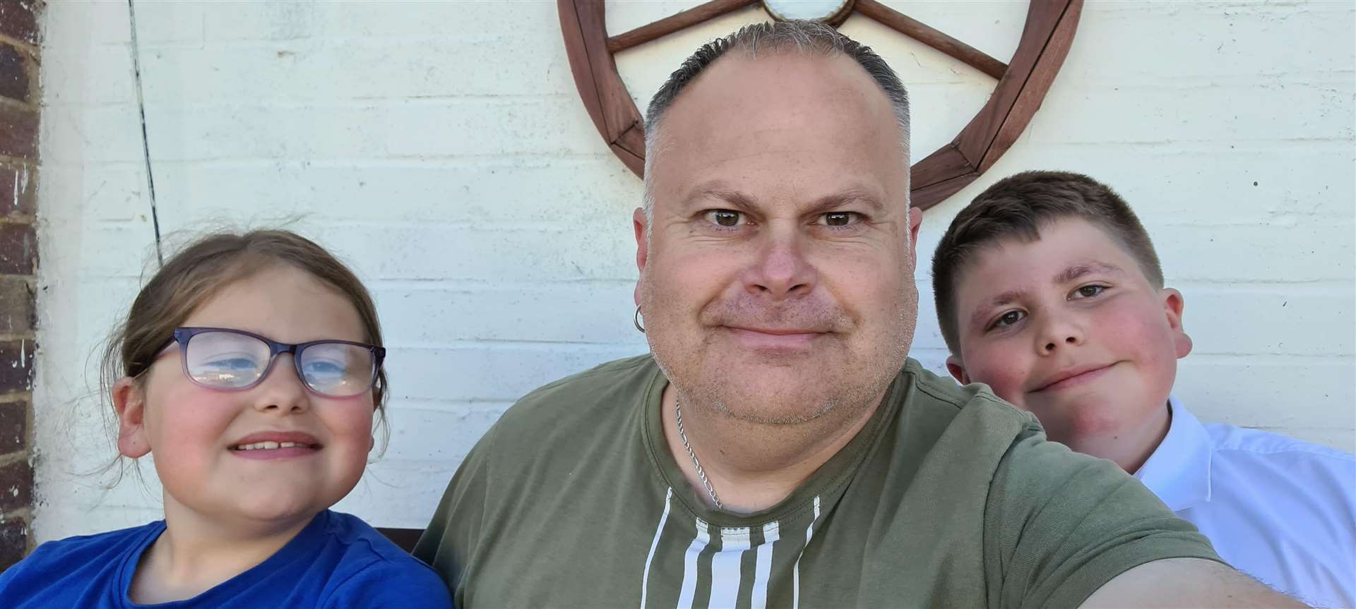 Trevor Cooper, his son Harvey, and daughter, Jess