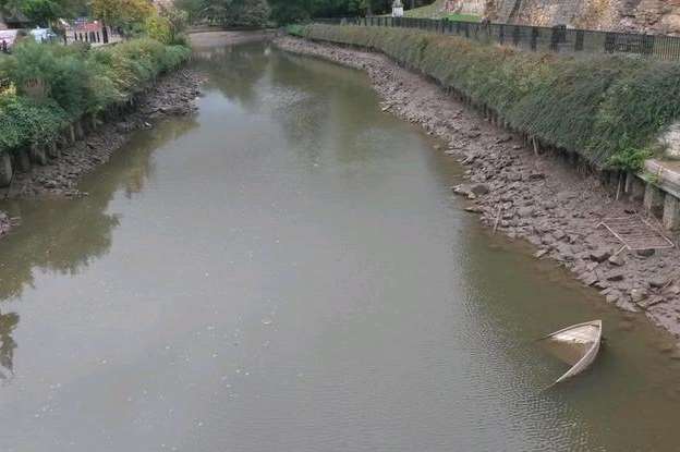 The lowered water level. Picture: Carl Lewis