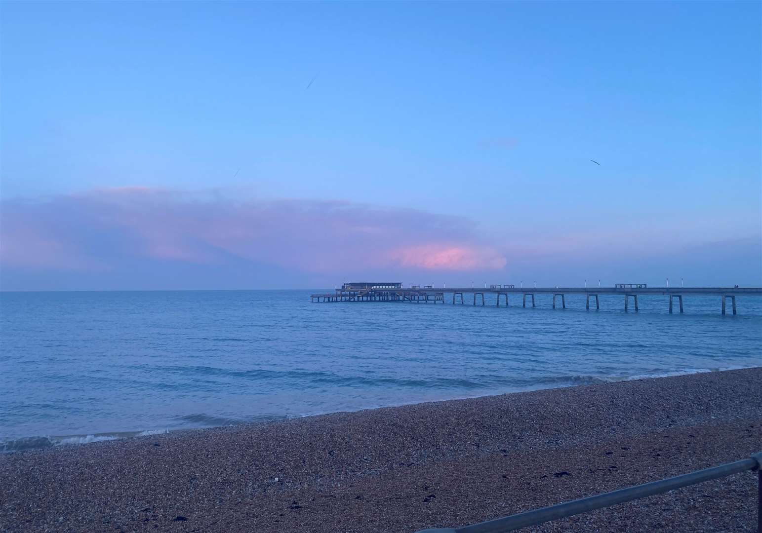 Pink sky over Deal pier, April 1 2024