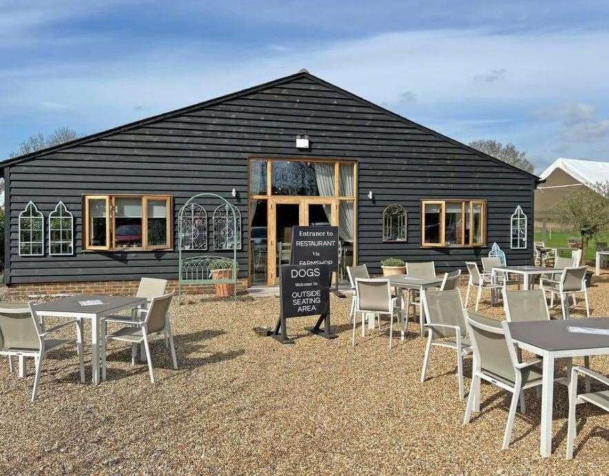 Outdoor seating at Frankie’s Farm Shop in Clapper Lane, Staplehurst. Photo: Christie & Co