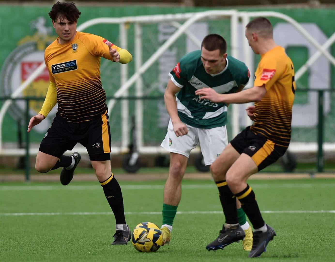 Noah Carney goes close for Ashford against Littlehampton Town. Picture: Ian Scammell