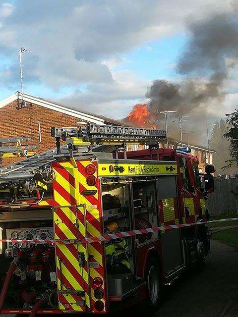 Smoke billowing from the scene of the fire. Picture: Ajay Jones. (5049772)