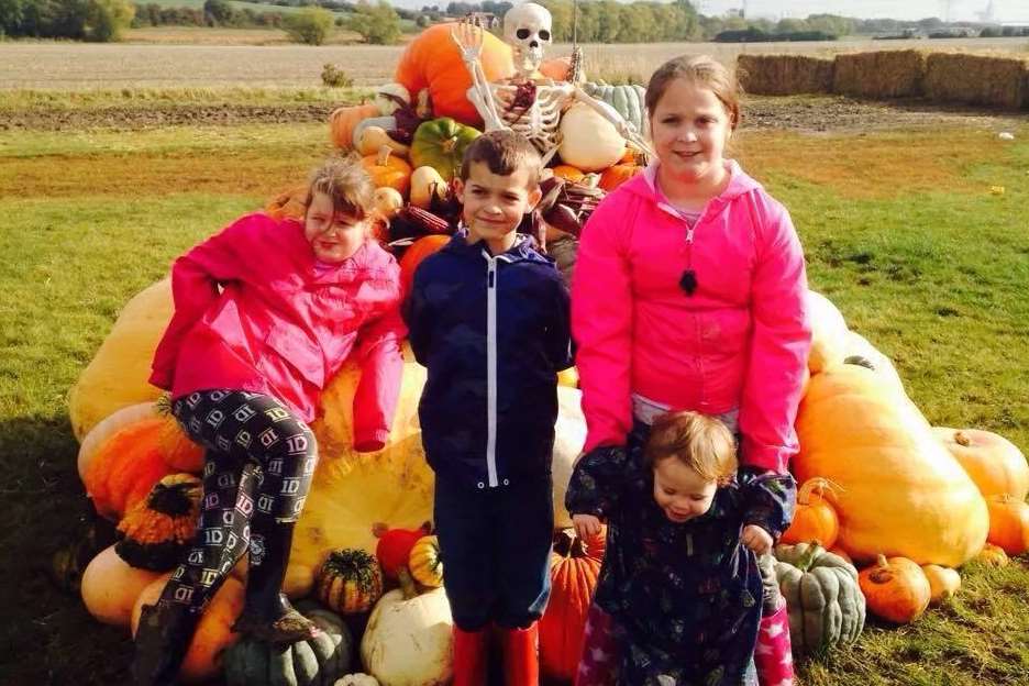 Skye, Hadyn, Ellie and Oliver at Beluncle Farm