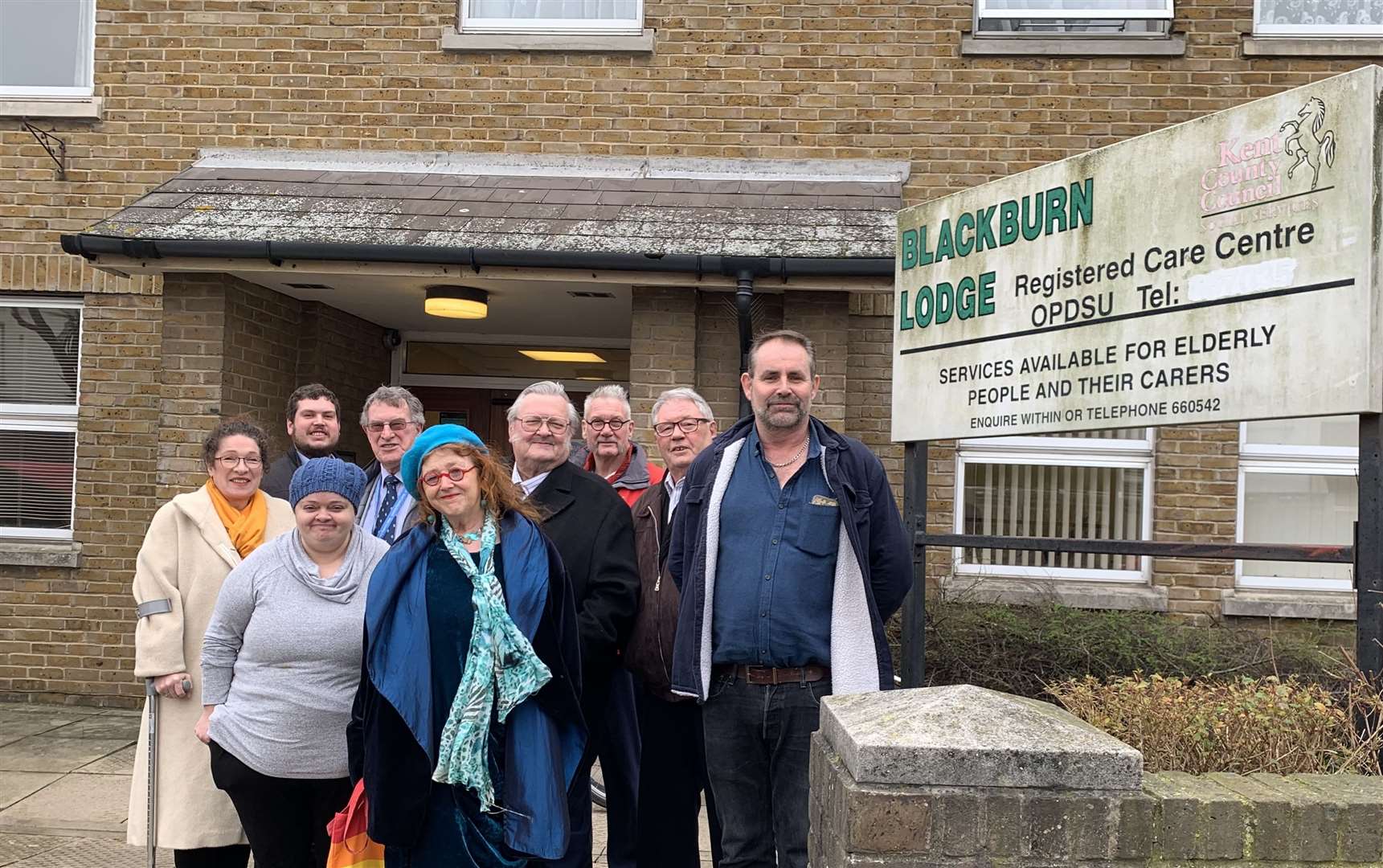 Members of the pressure group outside Blackburn Lodge in Broadway, Sheerness