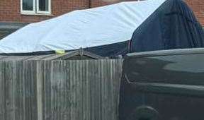 A police tent was seen in the garden of a property in Nash Road, Margate, as part of a historic child protection investigation