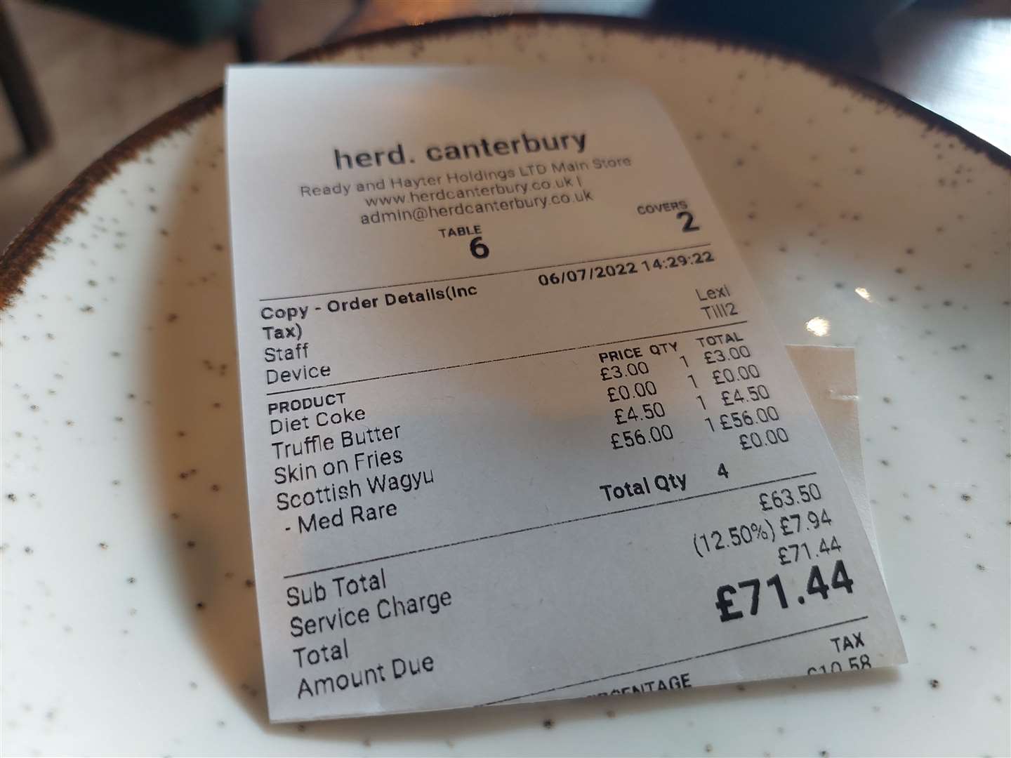 The hefty bill