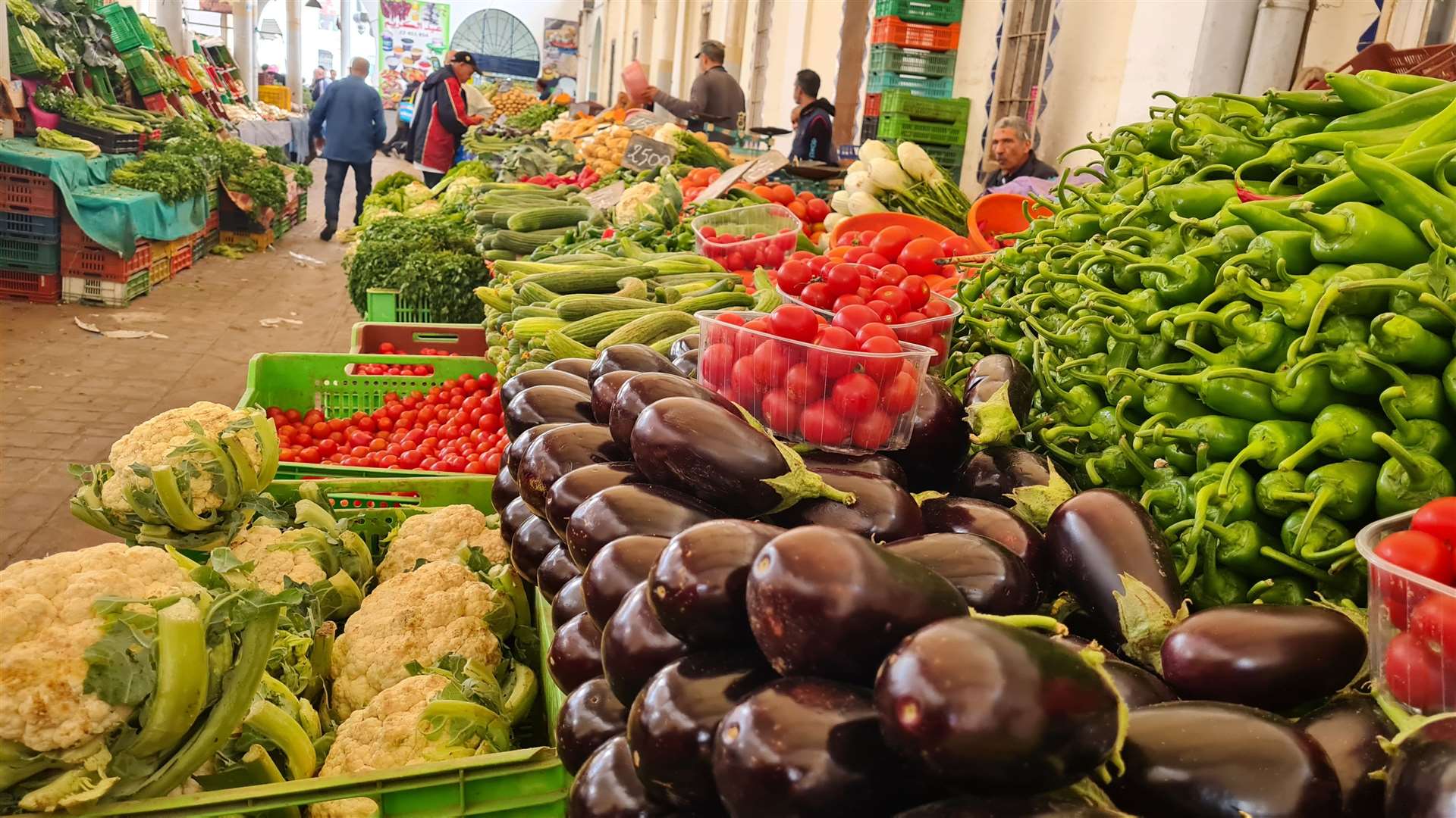 The food market in Tunis Medina is bursting with fresh produce. Photo: Jules Annan