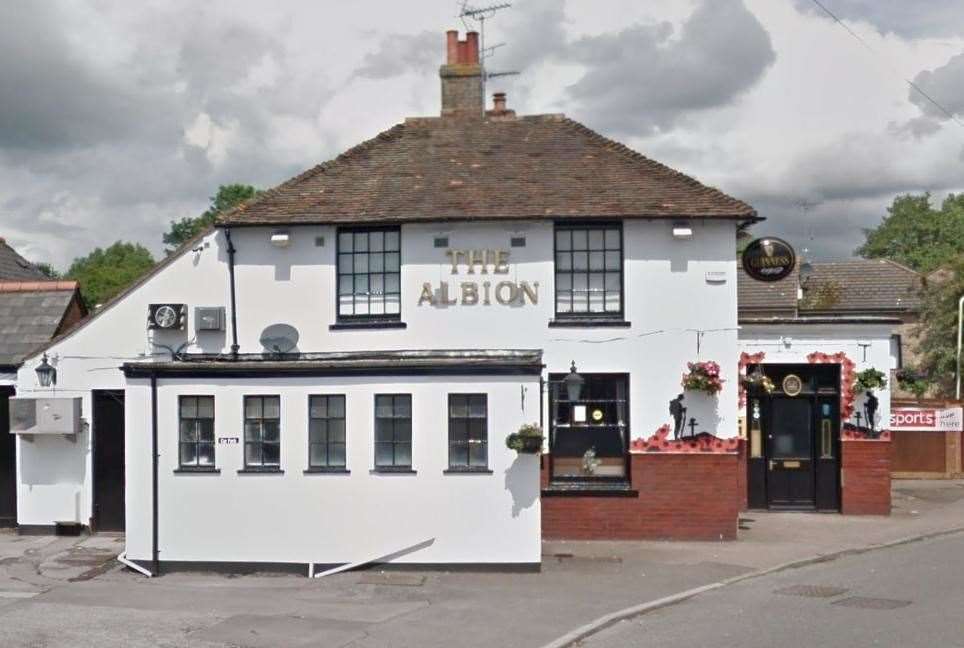 A man was attacked as he left The Albion pub in Mead Road, Willesborough, near Ashford. Picture: Google