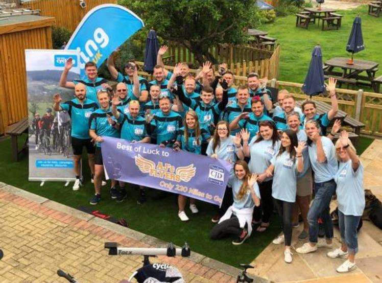 The group refuelled at some stops, including the pub, on their 221 mile bike ride. (2347330)