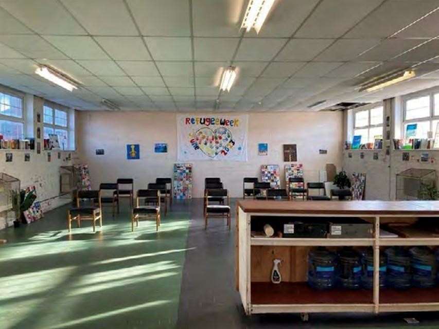 The "welcoming" reception room at Napier Barracks in Folkestone. Picture: Independent Chief Inspector of Borders and Immigration