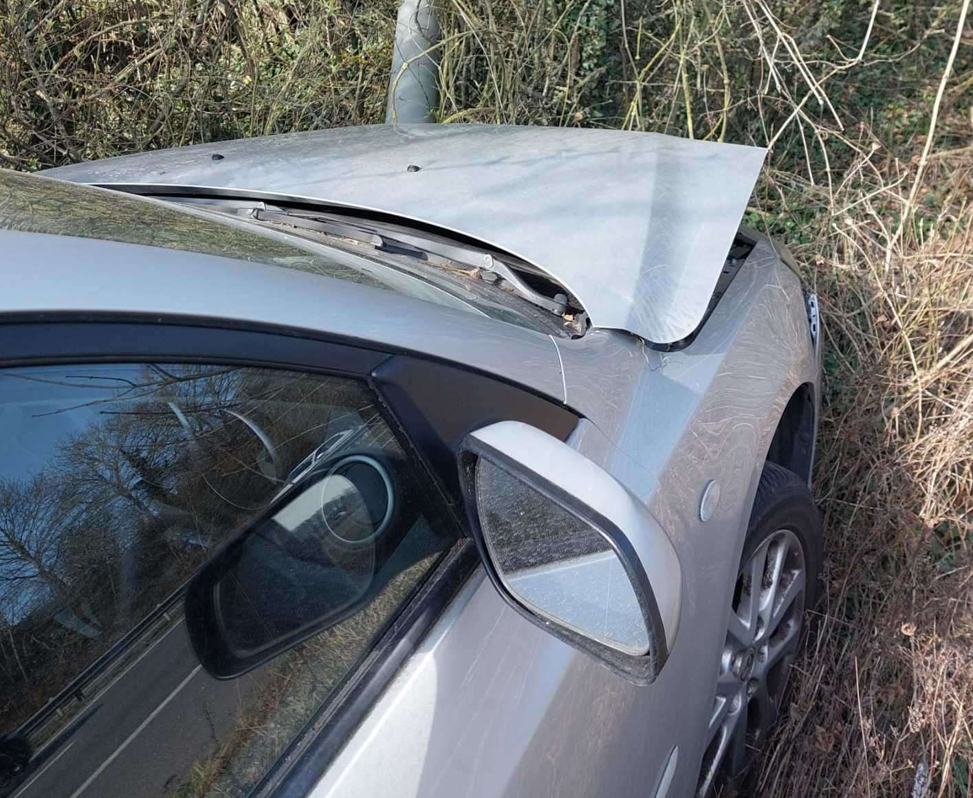 The car was spun around by a lorry on the M2. Picture: Neil Baker