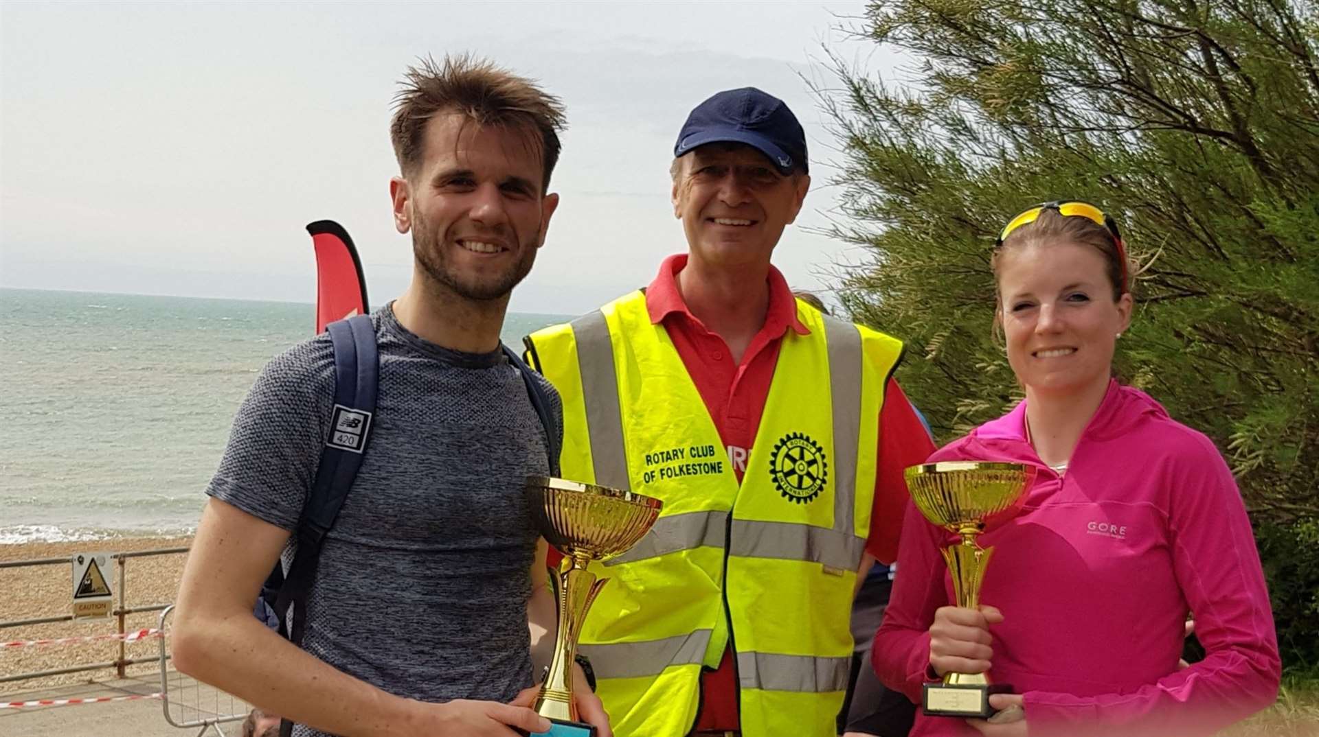 Coastal 10k race director Ray Johnson with winners last year (32649715)