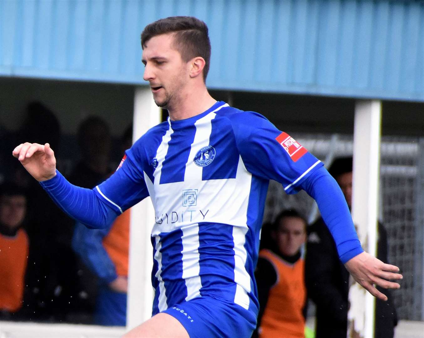 Kane Rowland - bagged a brace in Herne Bay’s 3-2 home win against East Grinstead. Picture: Randolph File