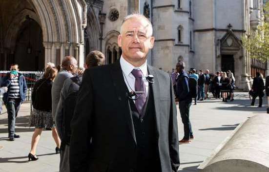 William Graham at the Law Courts after his conviction was quashed