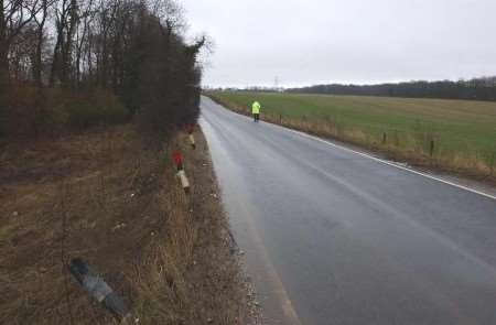 The scene of the tragedy on a country road. Picture: JIM RANTELL