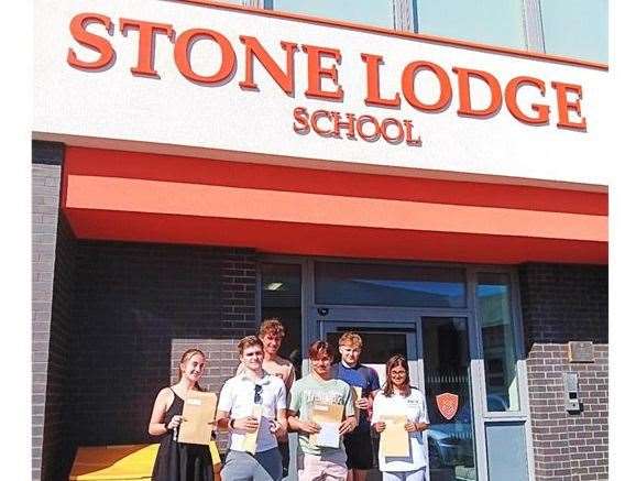 Stone Lodge School in Dartford saw its first sixth-form cohort receive A-level grades today. Picture: Stone Lodge School