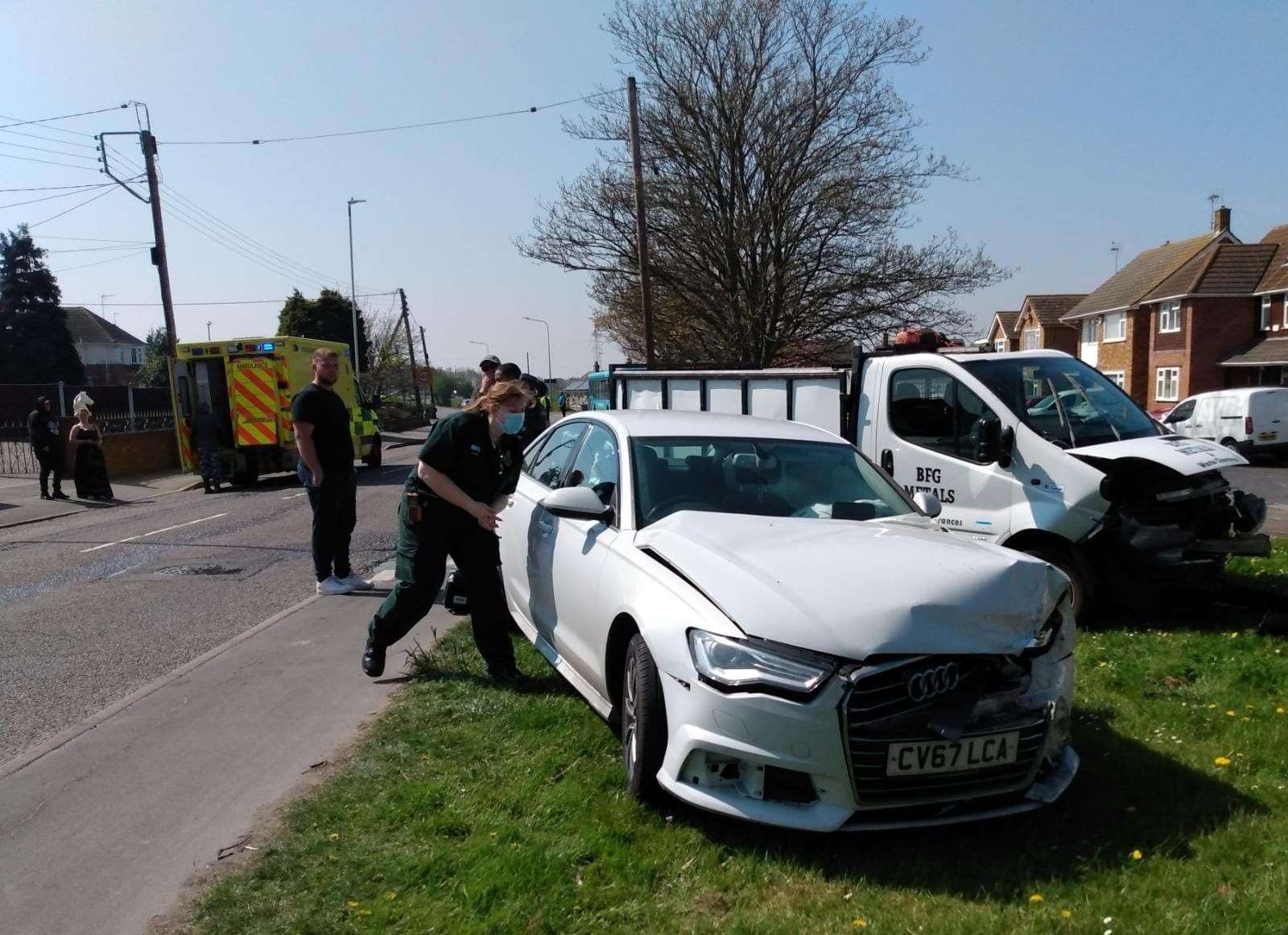 Police, paramedics and the fire service were called to Queenborough Road, Halfway. Picture: George Poule