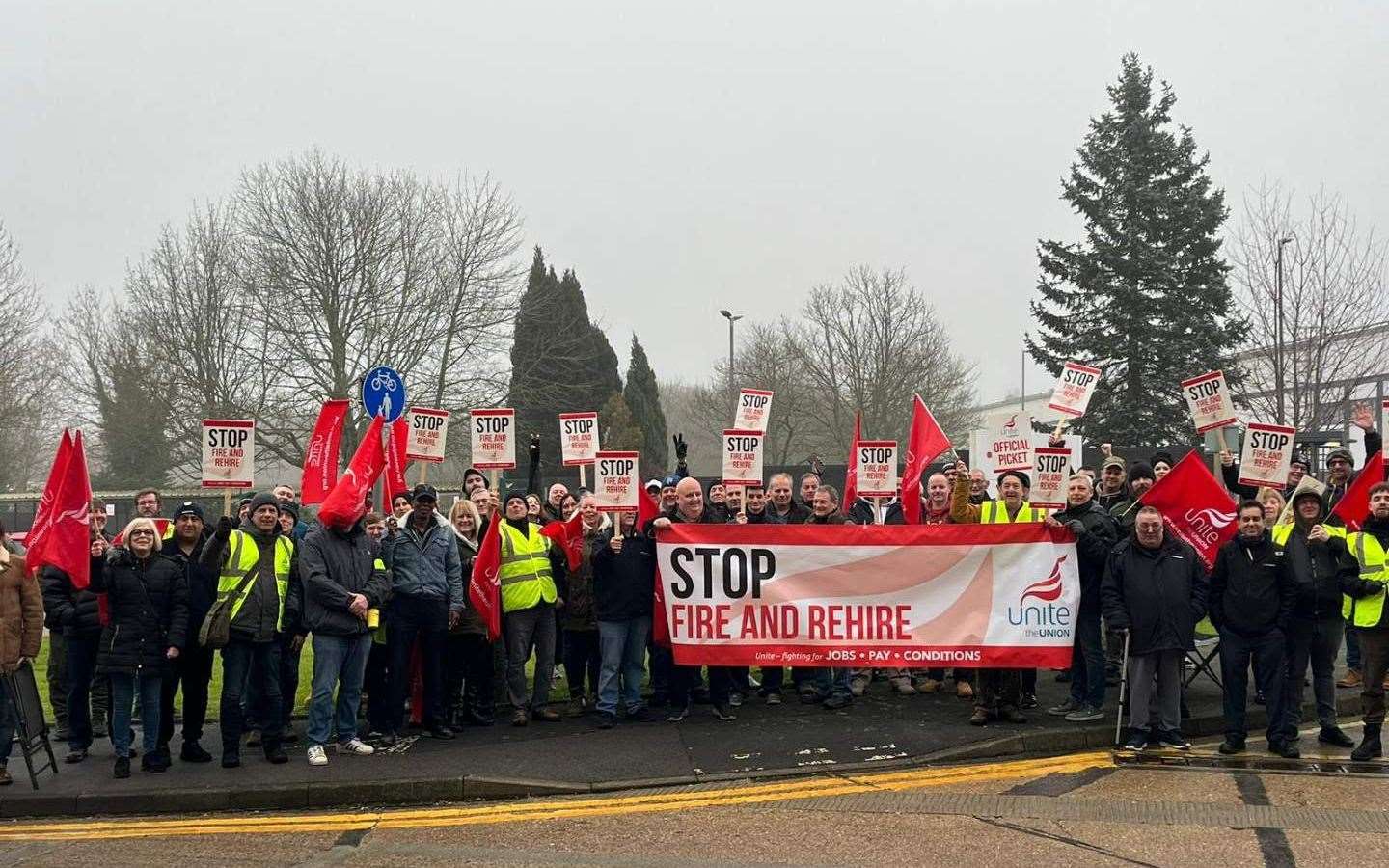 Unite picket line at Phinia plant in Gillingham