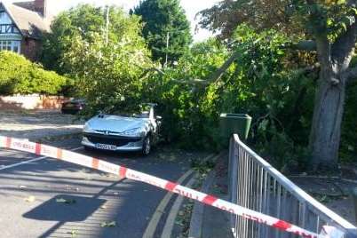 The road was taped off while emergency services were at the scene