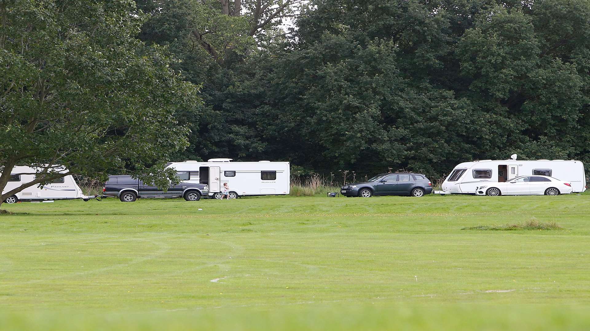 Around 20 caravans pitched up