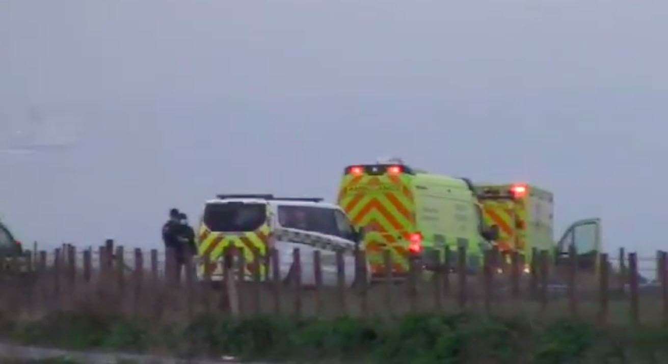 Emergency services were called to a beach between Dover and St Margaret's Bay yesterday