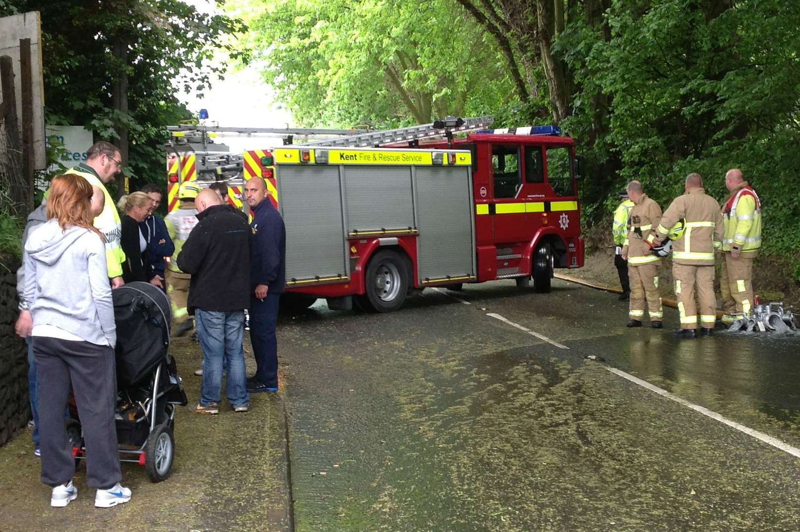 Fire crews at the scene of the laundry blaze in Faversham