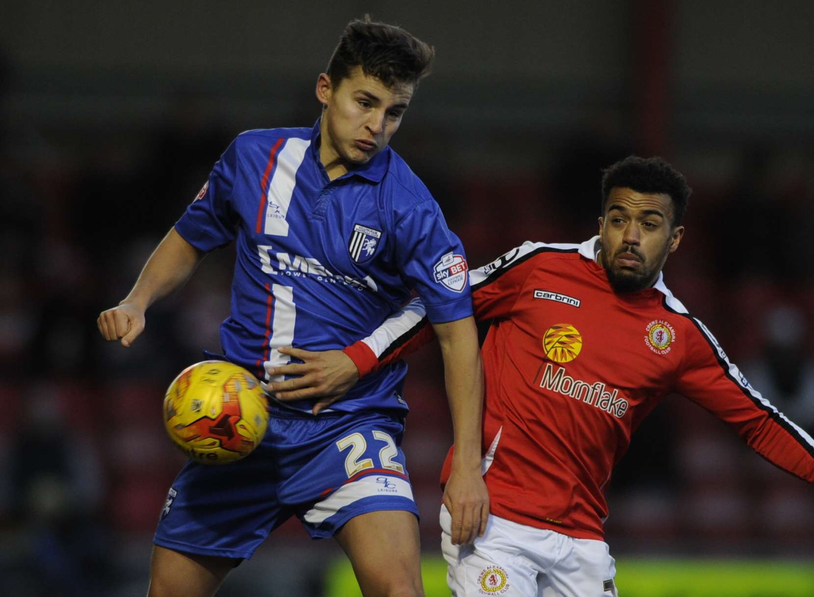 Josh Hare in action for Gillingham against Crewe Picture: Barry Goodwin