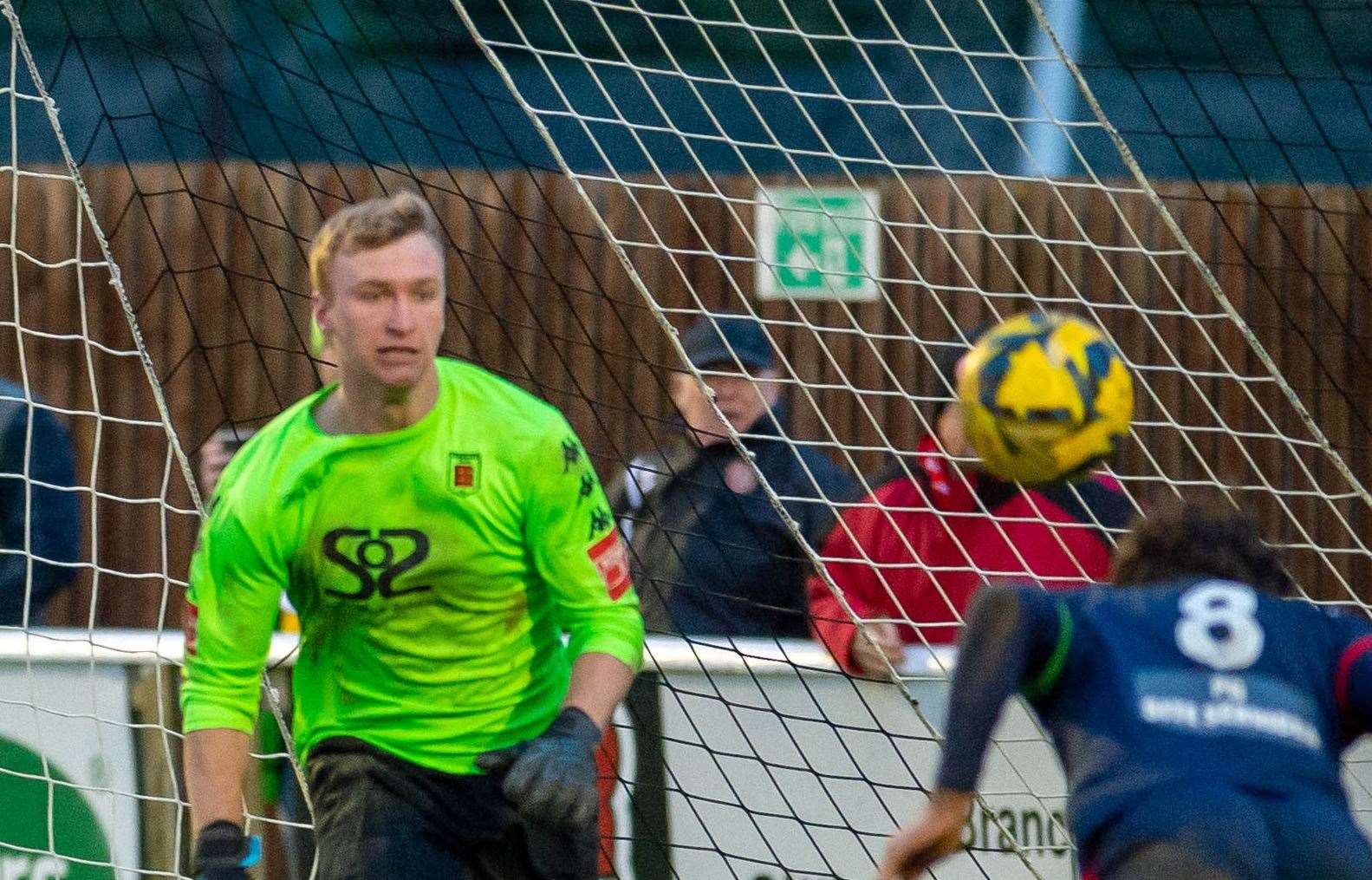 Former Faversham keeper George Bentley kept a clean sheet on his Tonbridge Angels debut in a 1-0 victory at Bath. Picture: Ian Scammell