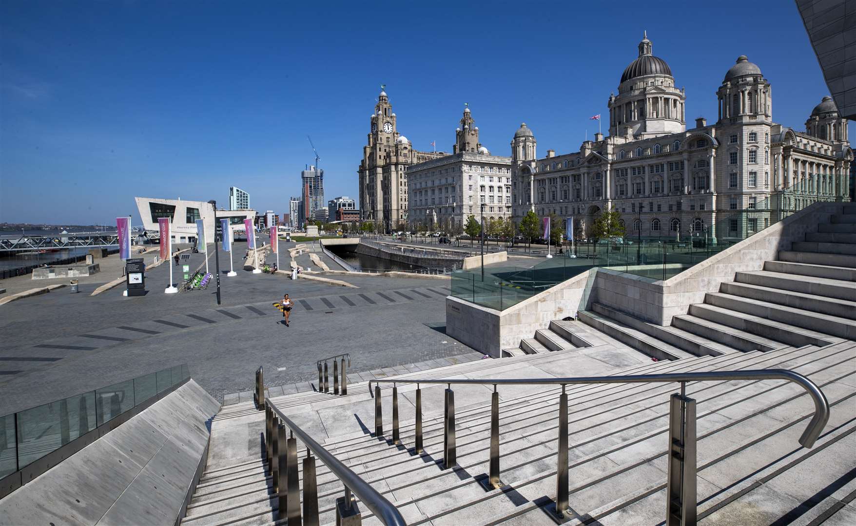 While Liverpool waterfront was deserted (Peter Byrne/PA)